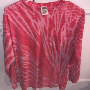 Victorias Secret PINK Long Sleeve PINK Tye Dyr T shirt. New. Size medium*